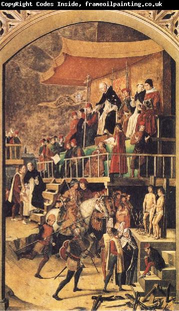 BERRUGUETE, Pedro Court of Inquisition chaired by St Dominic